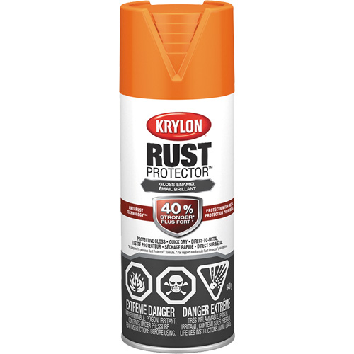 Peinture &agrave; &eacute;mail Rust Protector, Orange, Brillant, 12 oz, Canette a&eacute;rosol Helyx Safety & Industrial Supplies