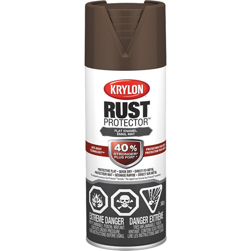 Rust Protector&reg; Enamel Paint, Leather Brown, Very Flat, 12 oz., Aerosol Can Helyx Safety & Industrial Supplies