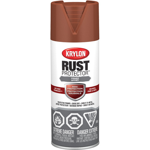 Rust Protector&reg; Enamel Paint, Red Oxide Primer, Very Flat, 12 oz., Aerosol Can Helyx Safety & Industrial Supplies