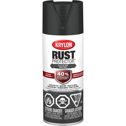 Peinture &agrave; &eacute;mail Rust Protector, Noir, Tr&egrave;s mat, 12 oz, Canette a&eacute;rosol Helyx Safety & Industrial Supplies