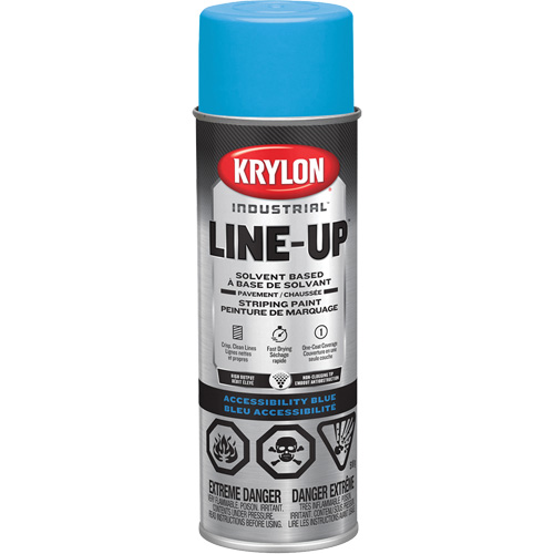 Industrial LINE-UP Solvent-Based Pavement Striping Aerosol Paint, Blue, 18 oz., Aerosol Can Helyx Safety & Industrial Supplies