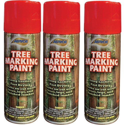 Peinture fluorescente pour marquer les arbres Aervoe 690, Rouge fluorescent, 16 oz Helyx Safety & Industrial Supplies