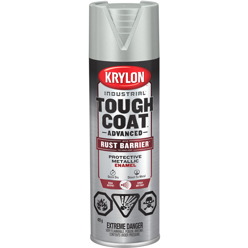 Tough Coat&reg; Advanced Paint with Rust Barrier Technology, Aluminum, Metallic, 425 g, Aerosol Can Helyx Safety & Industrial Supplies