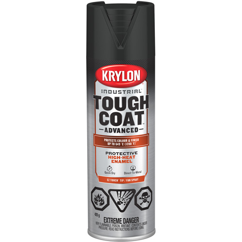 Industrial Tough Coat&reg; Advanced High Heat Paint, High-Heat Black, Flat, 425 g, Aerosol Can Helyx Safety & Industrial Supplies