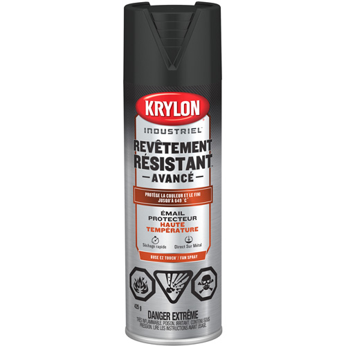 Industrial Tough Coat&reg; Advanced High Heat Paint, High-Heat Black, Flat, 425 g, Aerosol Can Helyx Safety & Industrial Supplies
