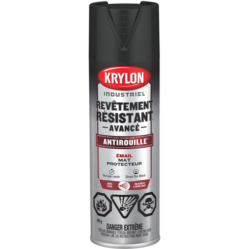 Tough Coat&reg; Advanced Paint with Rust Barrier Technology, Black, Flat, 425 g, Aerosol Can Helyx Safety & Industrial Supplies