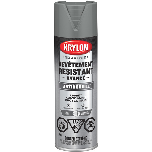 Tough Coat&reg; Advanced Paint with Rust Barrier Technology, Grey Primer, Ultra-Flat, 425 g, Aerosol Can Helyx Safety & Industrial Supplies