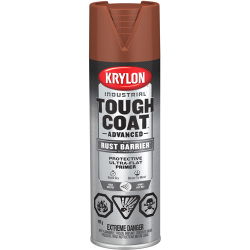 Tough Coat&reg; Advanced Paint with Rust Barrier Technology, Red Oxide Primer, Ultra-Flat, 425 g, Aerosol Can Helyx Safety & Industrial Supplies