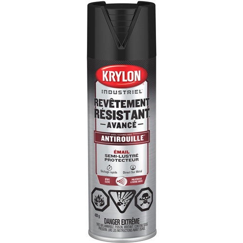 Tough Coat&reg; Advanced Paint with Rust Barrier Technology, Black, Semi-Gloss, 425 g, Aerosol Can Helyx Safety & Industrial Supplies