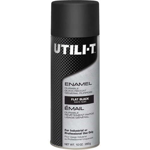 Peinture-&eacute;mail en a&eacute;rosol polyvalent UTILI-T, Noir, Plat, 10 oz/283 g, Canette a&eacute;rosol Helyx Safety & Industrial Supplies