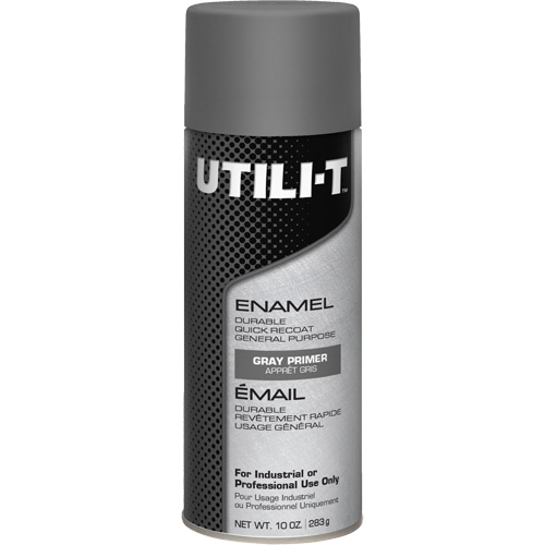 UTILI-T General Purpose Enamel Spray Paint, Grey Primer, 10 oz./283 g, Aerosol Can Helyx Safety & Industrial Supplies