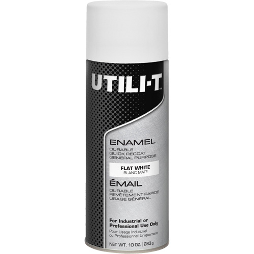 UTILI-T General Purpose Enamel Spray Paint, White, Flat, 10 oz./283 g, Aerosol Can Helyx Safety & Industrial Supplies