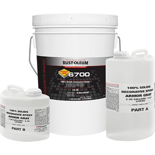 &eacute;poxy d&eacute;coratif 100 % de solides 6700, 3 gal., &eacute;poxy, Tr&egrave;s brillant, Gris Helyx Safety & Industrial Supplies