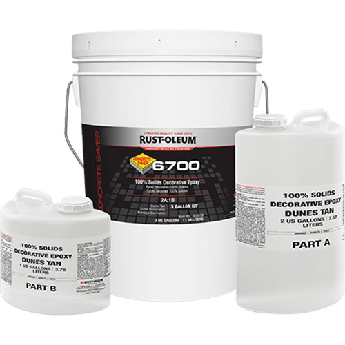 6700 100% Solids Decorative Epoxy, 3 gal., Epoxy-Based, High-Gloss, Beige Helyx Safety & Industrial Supplies