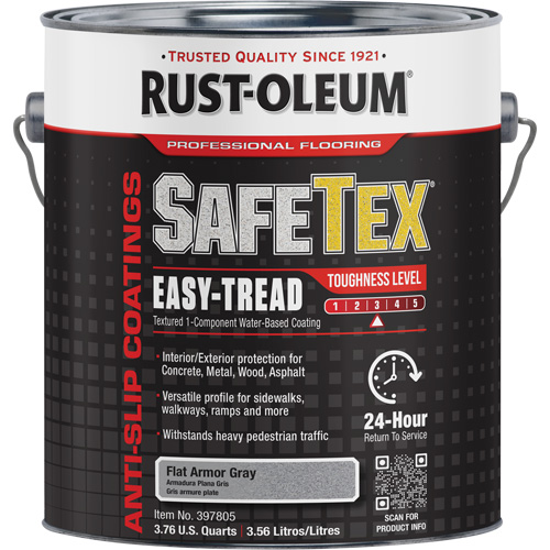 Rev&ecirc;tement d'acrylique SafeTex Easy-Tread, 1 gal., &agrave; l'eau, Plat/Textur&eacute;, Gris Helyx Safety & Industrial Supplies