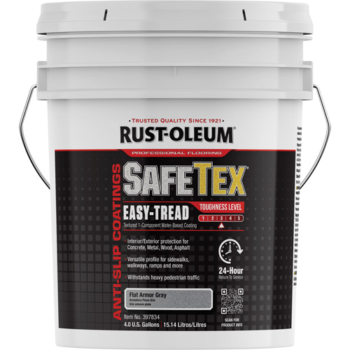 SafeTex&reg; Easy-Tread Acrylic Coating, 4 gal., Water-Based, Flat/Textured, Grey Helyx Safety & Industrial Supplies