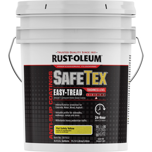 Rev&ecirc;tement d'acrylique SafeTex Easy-Tread, 4 gal., &agrave; l'eau, Plat/Textur&eacute;, Jaune Helyx Safety & Industrial Supplies