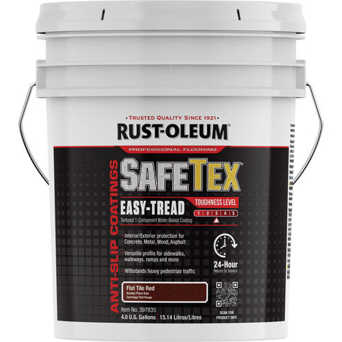 Rev&ecirc;tement d'acrylique SafeTex Easy-Tread, 4 gal., &agrave; l'eau, Plat/Textur&eacute;, Rouge Helyx Safety & Industrial Supplies