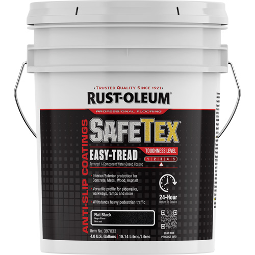 Rev&ecirc;tement d'acrylique SafeTex Easy-Tread, 4 gal., &agrave; l'eau, Plat/Textur&eacute;, Noir Helyx Safety & Industrial Supplies