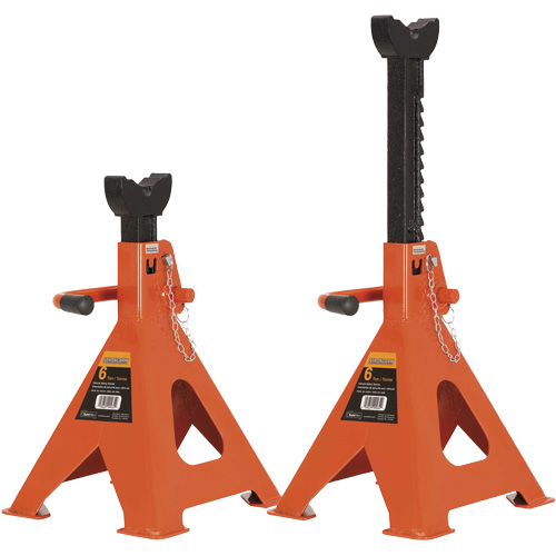 856A Jack Stands, Locking Handle/Ratchet, 6 Ton(s) Capacity, 15-1/2" - 24" H Helyx Safety & Industrial Supplies