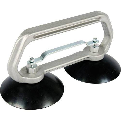 Appareils &agrave; ventouses - Ventouse double industrielle, 75 lb Capacit&eacute;, 5", Barre &agrave; tirer, 10" Longueur de la manche Helyx Safety & Industrial Supplies