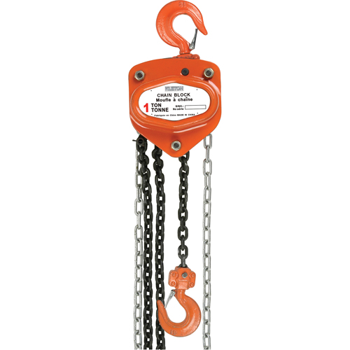Palan &agrave; chaîne, Lev&eacute;e 10', Capacit&eacute; 1000 lb, Chaîne Acier alli&eacute; Helyx Safety & Industrial Supplies