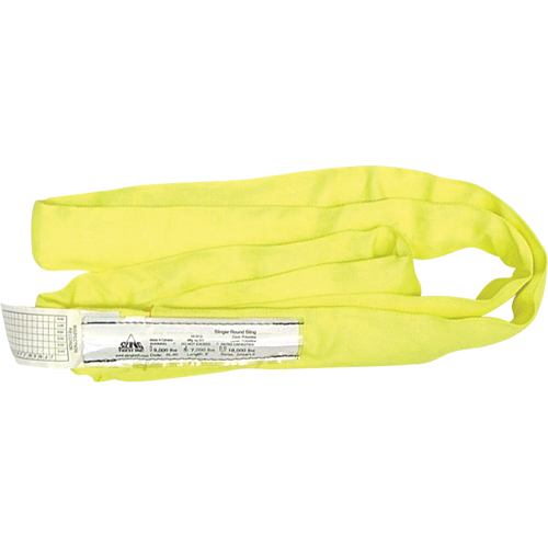 &eacute;lingues rondes, Jaune, 2" la x 6' lo, 9000 lb Charge verticale Helyx Safety & Industrial Supplies