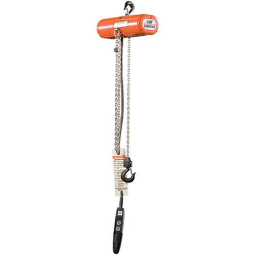 ShopStar Electric Hoists, 10' Lift, 250 lbs. (0.125 tons) Capacity, 16 FPM Helyx Safety & Industrial Supplies