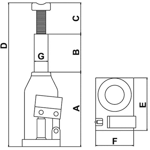 Cric-bouteille, 3 tonnes, 12-4/5" Hauteur &eacute;lev&eacute;e Helyx Safety & Industrial Supplies
