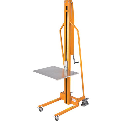 Empileur &agrave; plateforme, M&eacute;canisme Treuil manuel, Capacit&eacute; de 220 lb, Levage max de 58-1/2" Helyx Safety & Industrial Supplies