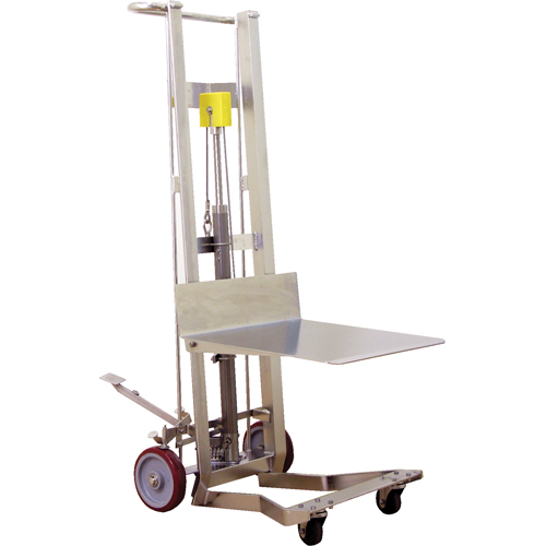 Hydraulic Platform Lift Stacker, Foot Pump Operated, 750 lbs. Capacity, 54" Max Lift Helyx Safety & Industrial Supplies
