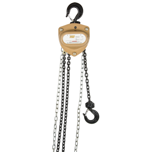 Heavy-Duty Gold Series Chain Hoist, 20' Lift, 2000 lbs. (1 tons) Capacity, Alloy Steel Chain Helyx Safety & Industrial Supplies