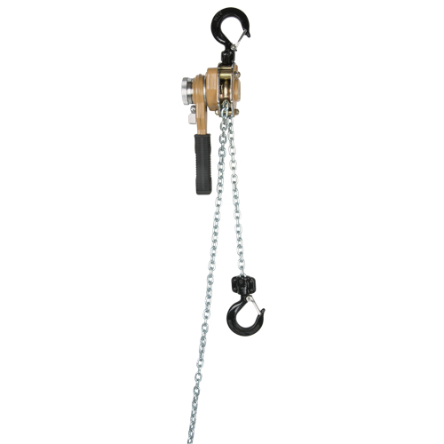 Heavy Duty Gold Series Lever Chain Hoist, 10' Lift, 500 lbs. (0.25 tons) Capacity, Alloy Steel Chain Helyx Safety & Industrial Supplies