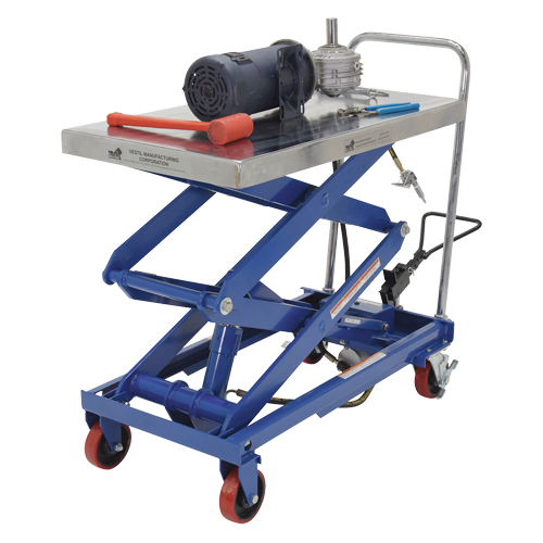 Table &eacute;l&eacute;vatrice &agrave; ciseaux hydraulique pneumatique, Acier, 35-1/2" lo x 20" la, Cap. 800 lb Helyx Safety & Industrial Supplies