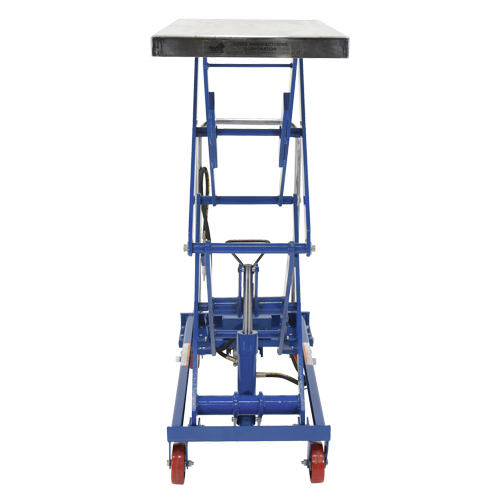 Table &eacute;l&eacute;vatrice &agrave; ciseaux hydraulique pneumatique, Acier, 35-1/2" lo x 20" la, Cap. 800 lb Helyx Safety & Industrial Supplies