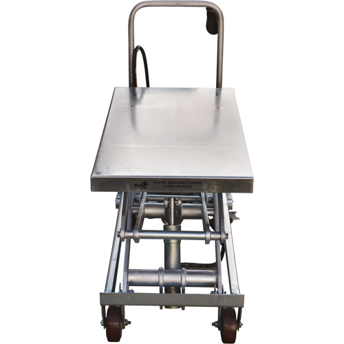 Pneumatic Hydraulic Scissor Lift Table, Stainless Steel, 35-1/2" L x 20" W, 800 lbs. Cap. Helyx Safety & Industrial Supplies