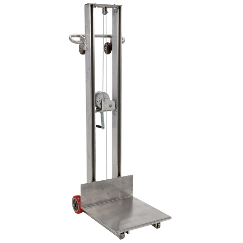 Empileur &agrave; plateforme, M&eacute;canisme Treuil manuel, Capacit&eacute; de 400 lb, Levage max de 58" Helyx Safety & Industrial Supplies