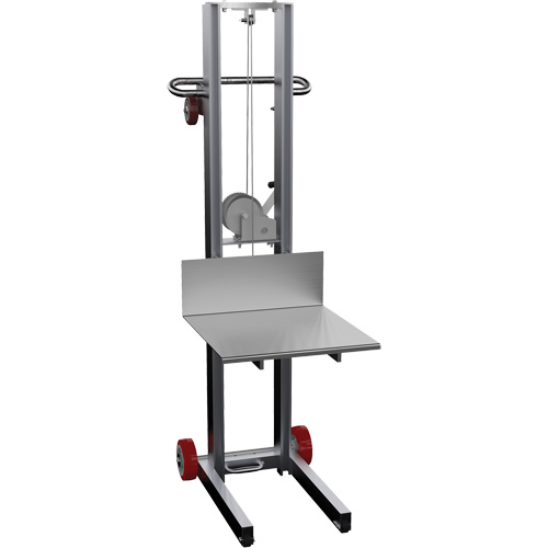 Empileur &agrave; plateforme, M&eacute;canisme Treuil manuel, Capacit&eacute; de 400 lb, Levage max de 58" Helyx Safety & Industrial Supplies