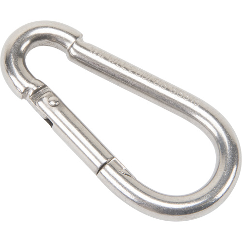 Stainless Steel Snap Hook, 260 lbs (0.13 tons) Working Load Limit, 1/4" Size, 3/8" Eye Helyx Safety & Industrial Supplies