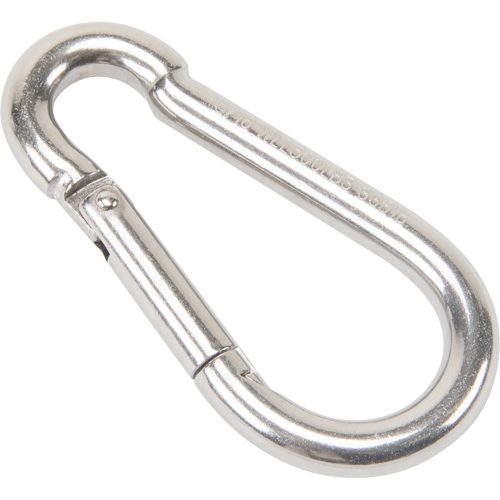 Mousqueton en acier inoxydable, 500 lb (0,25 tonne) Charge d'utilisation max., 5/16" Taille, 1/2" Oeil Helyx Safety & Industrial Supplies