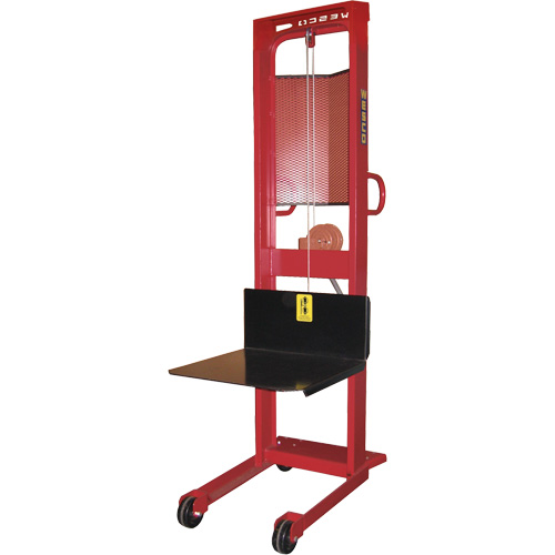 Winch Stacker, Hand Winch Operated, 1000 lbs. Capacity, 70" Max Lift Helyx Safety & Industrial Supplies