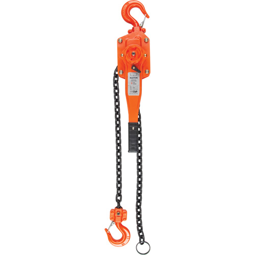Palan &agrave; levier, Lev&eacute;e 10', Cabacit&eacute; 6000 lb (3 tonnes), Chaîne en Acier alli&eacute; Helyx Safety & Industrial Supplies