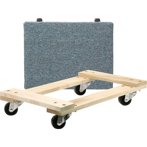 Wood Dollies - Medium-Duty, Polyolefin Wheels, 900 lbs. Capacity, 18" W x 24" D x 7" H Helyx Safety & Industrial Supplies