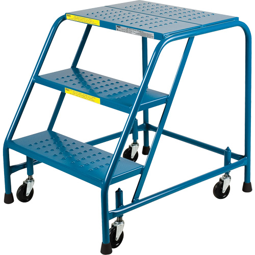 CSA-Certified Rolling Step Ladder, 3 Steps, 22" Step Width, 28" Platform Height, Steel Helyx Safety & Industrial Supplies