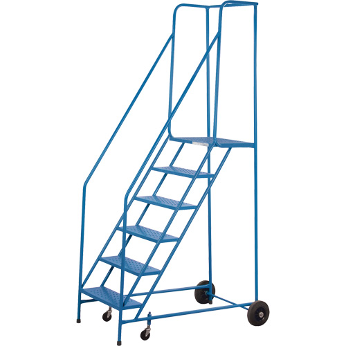 Escabeau roulant certifi&eacute; par la CSA, 6 marches, Largeur de la marche 22", Hauteur de la plateforme 55", Acier Helyx Safety & Industrial Supplies