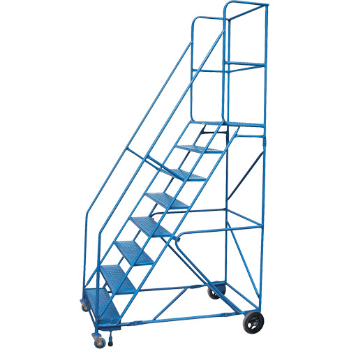 CSA-Certified Rolling Step Ladder with Locking Step, 8 Steps, 30" Step Width, 72" Platform Height, Steel Helyx Safety & Industrial Supplies