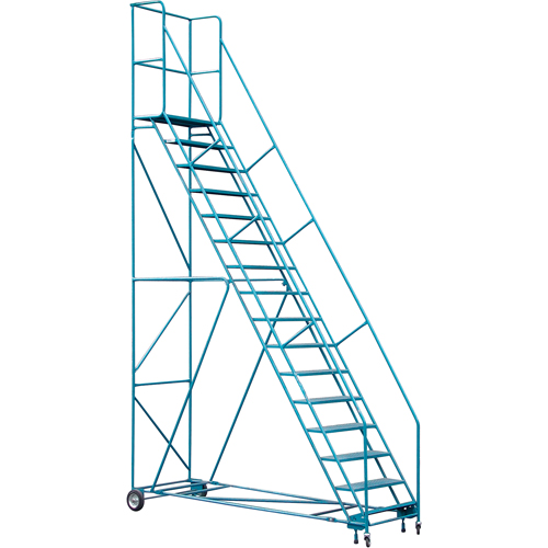 CSA-Certified Rolling Step Ladder with Locking Step, 16 Steps, 30" Step Width, 144" Platform Height, Steel Helyx Safety & Industrial Supplies