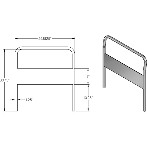 30" Chrome Handle for Platform Truck Helyx Safety & Industrial Supplies