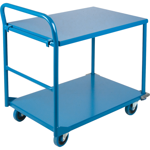 Shelf & Platform Truck, Steel, 24" W x 36" D x 40" H, 1300 lbs. Platform Capacity Helyx Safety & Industrial Supplies