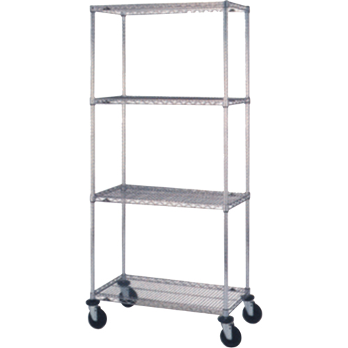 Chariots en treillis m&eacute;tallique, Chrom&eacute;, 24" x 69" x 36", Capacit&eacute; 800 lb Helyx Safety & Industrial Supplies